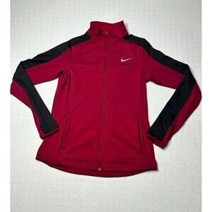Nike Running Dri-Fit Full Zip Jacket Red Black Women’s Size Medium